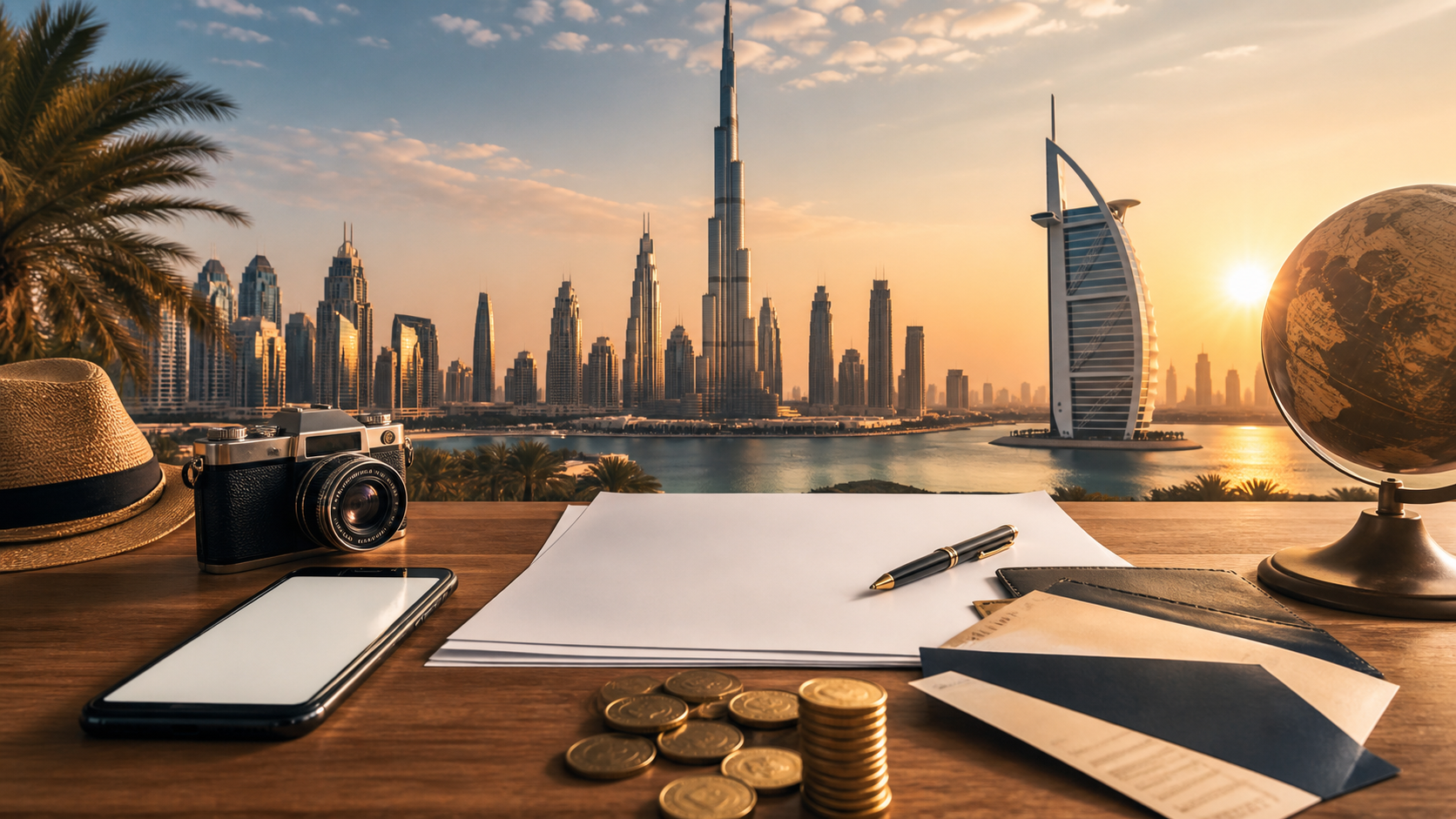 Ilustracja planowania budżetu na atrakcje w Dubaju